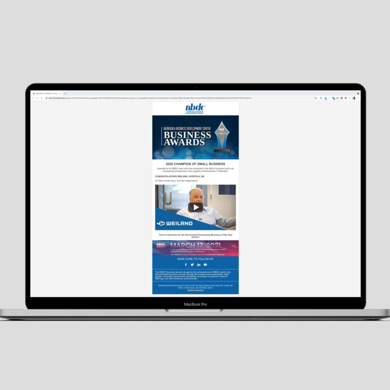 macbook with image of email