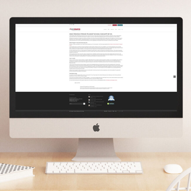 Imac displaying writing sample