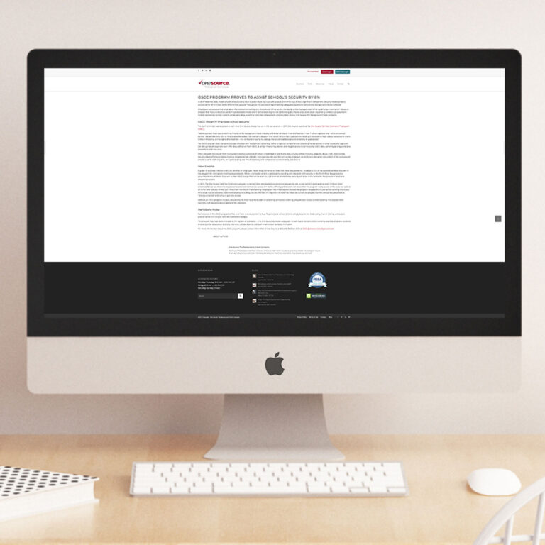 Imac displaying writing sample